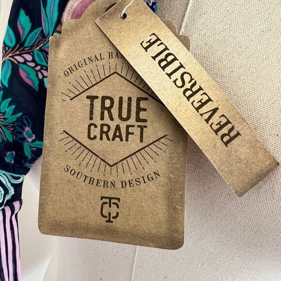 True Craft High Neck Reversible Bikini Top Size Large Paisley Floral and Striped - Picture 10 of 12